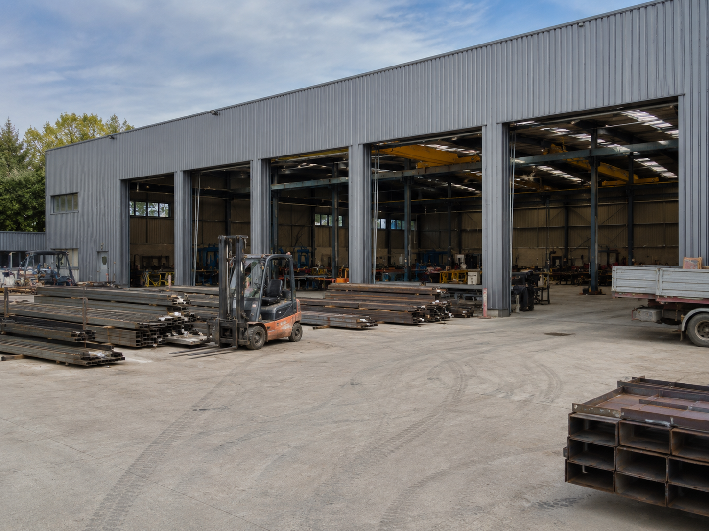 Atelier metalic cu porți industriale